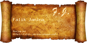 Falik Janina névjegykártya